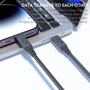 Justlink 40Gbps 240W Câble USB4 Charge rapide Câble Usb C vers Usb C Prise en charge double 8K 60Hz Compatible avec le câble <span class=keywords><strong>Thunderbolt</strong></span> <span class=keywords><strong>3</strong></span> - Product Image 4