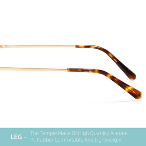 แว่นตากรอบแว่นสายตาสีทองแบบวินเทจสะพานคู่บางสไตล์ธุรกิจของผู้ชายสำหรับรูปหน้าเพชร - Product Image 4