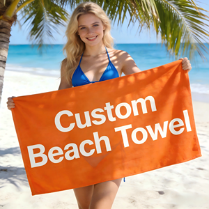Serviette de plage en microfibre à séchage rapide, sans sable, avec logo imprimé par sublimation personnalisé, vente en gros, avec sac - Product Image 1