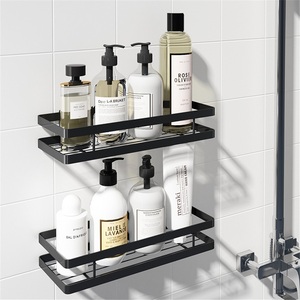 Étagère d'angle moderne en alliage de zinc pour salle de bain, sans perçage, à un seul niveau, pour rangement sous lavabo ou toilettes - Product Image 2