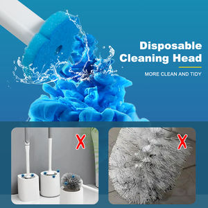 Holamopa Wandgemonteerde Toiletborrelreiniger Set Wegwerp PP Plastic Toiletborstel met Navul Sponzen voor Badkamerreiniging - Product Image 2
