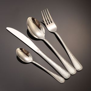 Jiasida Hammered Stainless Steel Western Cutlery Set Mirror Polished For Hotel Dessert Use - Product Image 2