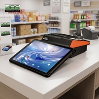 Système de point de vente (PDV) pour kiosque, écran tactile 11 pouces, affichage client, lecteur de codes-barres 1D/2D, imprimante thermique 80 mm, Bluetooth, GPS, Android 14.0