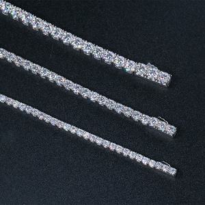 Bracciale Hip Hop <span class=keywords><strong>argento</strong></span> 925 catena Sterling D VVS 3mm 4mm 5mm Moissanite bracciale Tennis con speciale chiusura durevole - Product Image 3