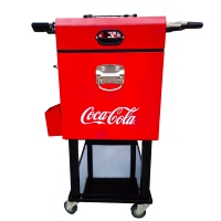 Nouvelles idées de produits : Chariot isotherme roulant pour le football, glacière métallique 49L/65L, boîte de refroidissement avec roues pour la promotion