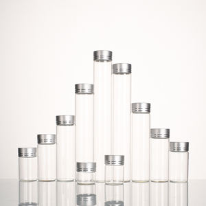 Flacone Vuoto Trasparente D30mm 12ml-110ml con Tappo a Vite in Argento, Alta Qualità in Vetro Borosilicato - Product Image 1