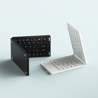 Keyboard lipat portabel, dapat diisi ulang, papan ketik BT Mini dapat dilipat tanpa kabel untuk Laptop Tablet ponsel