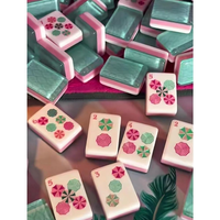 En stock : Ensemble de tuiles de Mahjong américain de luxe en acrylique magnétique Lucky Bam Cabana Lounge, 160 tuiles, vente en gros personnalisée