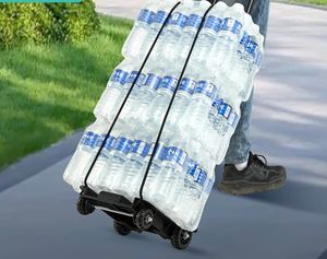 Mini chariot pliant à deux roues Portable voyage bagages manutention véhicule PU caoutchouc métal acier roues pour outil de stockage - Product Image 5