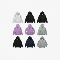 Sweat à capuche polaire 100 % coton pour homme, coupe classique, lavage frontal personnalisé, anti-rétrécissement, décontracté, sportif, 450