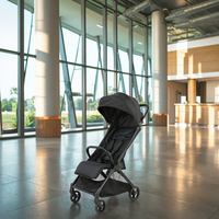 Poussette de luxe facile à plier pour bébé Poussette légère à cinq points pour voyage en avion pour nouveau-né