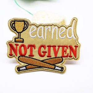 New Iron on Iron-On Embroidered <b>Baseball</b> OK BOMB Sport Patch for Garments Gloves <b>Bats</b> - Product Image 4