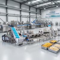Ligne de production de frites surgelées à haut rendement pour frites en éventail et frites ondulées, qualité export, en acier inoxydable, entièrement automatique