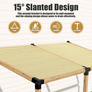 סוגריים ערכת פרגולה מתכת 4x4. הר קיר 15 מעלות מרופטות גג דיזי פרגולה סוגריים עבור גזיבו פרגולה - Product Image 2