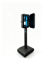 Enceinte métallique pour photomaton avec éclairage LED RGB et armoire verrouillable pour appareil photo reflex numérique, mariages et événements
