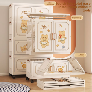 Armoire de rangement pour bébé de 70 cm, 3/4/5 étages, tiroirs en plastique, armoire à vêtements pour enfants, <span class=keywords><strong>organisateur</strong></span> de jouets avec serrure - Product Image 4