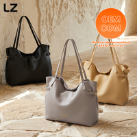 Sac fourre-tout en cuir véritable grainé LZ Factory, grande capacité, sac à main pour femme, sac de travail, sac de voyage, sacoche pour ordinateur portable