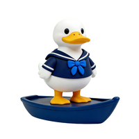 Maßgefertigte Plastik-PVC 3D Niedliche Cartoon-Enten-Figuren Gummi-Puppe OEM ODM Umweltfreundliche Multifunktionale Werbe-Designer-Kunst