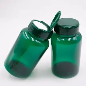 free sample safe material 80ML PET tablet pill medicine plastic bottle with snap flip top pop up cap printing label apply