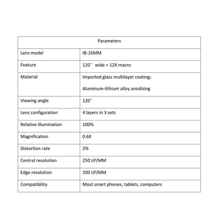 Two in One 16mm Wide Lens + 12X Macro Lens Set Clip-on Phone Camera Lens Add-on Lenses Kit