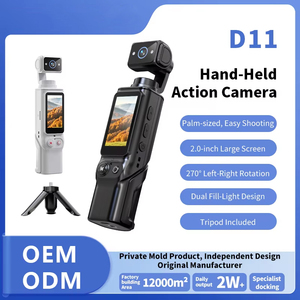 กล้องวิดีโอบล็อกพกพา D11 กล้องแอคชั่นขนาดพกพา เลนส์หมุนได้ 270 องศา ป้องกันภาพสั่นไหว หน้าจอสัมผัส ความละเอียด 1080p HD พร้อมระบบ AI จับเน้นวัตถุอัตโนมัติ - Product Image 1