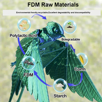 Oiseau imprimé en 3D personnalisable Micro usiné naturellement dégradable mobile SLA FDM Bird Technology Service inclus
