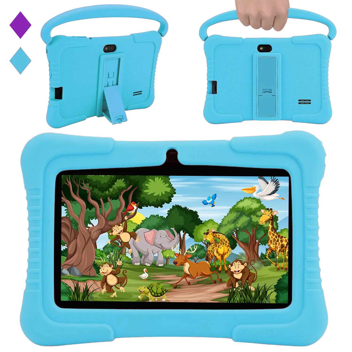 Veidoo 7 inch Tablet for Kids Learning Gaming Educational Kids Tablet with Silicone Case 2GB RAM 32GB ROM WiFi Android Tablet Pc
