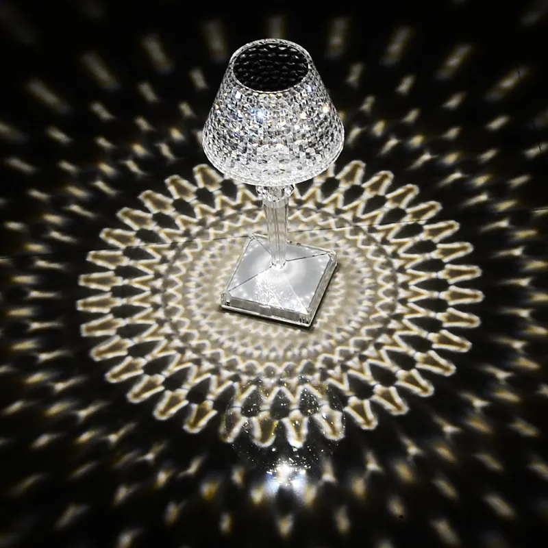2022 new lampada da Christmas decorative Restaurant USB Acrylic Cordless touch crystal lamp