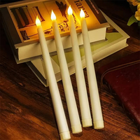 Nouveau LED sans flamme cône bougie lumières alimenté par batterie longues bougies lumière électronique photophore lampes maison mariage fête décor