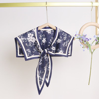 Nouveauté : Foulards d'épaule tendance pour femmes, imprimé floral, style printemps, 60*80cm, imitation soie, en polyester