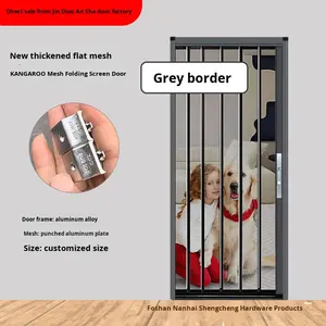 รางรถไฟความเร็วสูงประตูบานเลื่อนอลูมิเนียมอัลลอยด์แบบพับได้หน้าต่างที่มองไม่เห็นสำหรับ<span class=keywords><strong>แมว</strong></span>หนูกันยุง - Product Image 4