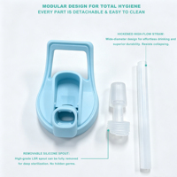 Bouteille isotherme en acier inoxydable pour enfants, 14 oz, écologique, avec paille épaissie, prix de gros
