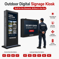 Affichage numérique extérieur pour centre de surveillance de campus, haute luminosité, étanche IP65, kiosque 2500 nits, 50 pouces