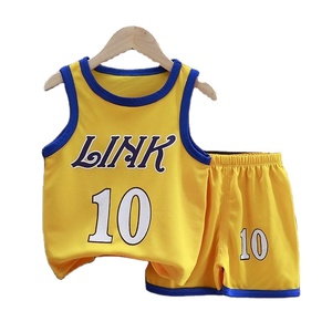 Nouvel ensemble <span class=keywords><strong>de</strong></span> vêtements <span class=keywords><strong>de</strong></span> sport <span class=keywords><strong>pour</strong></span> enfants, garçons et filles, débardeur à manches courtes, short, maillot <span class=keywords><strong>de</strong></span> <span class=keywords><strong>basket</strong></span>-ball, vêtements d'entraînement d'été, polyester, dessin animé - Product Image 1