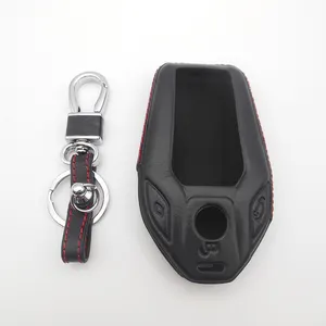 4D Real Leather Car Key Case For BMW G12 5 7 Series 730i 740i 750i Smart LCD Remote Control Fob Cover Keychain Protector Key Bag