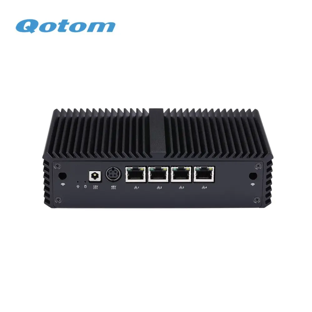 Qotom Mini Pc POE Q710G4 Apollo Lake SOCプロセッサーJ34554ギガビットLAN AES-NIルーターファイアウォール用ファンレス
