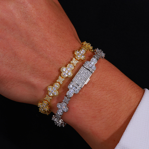 Authentic Gold Dipped 10mm Astral Cross Moissanite <b>Bracelets</b> Fully Jeweled S925 Silver Hip Hop Custom Jewelry Wholesalers B2B - Product Image 1