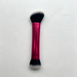YRX 4pcs Soft Bristles Dual End Aluminium Handle Makeup Brush <b>Red</b> Kabuki Makeup Brush Travel Vegan Makeup Brushes Private Label - Product Image 4