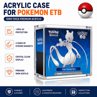 Boîte de collection Elite Trainer Box Pokemened avec aimant puissant, étui en acrylique transparent, couvercle magnétique, vitrine de collection TCG ETB, protection et rangement
