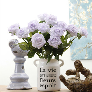 Roses artificielles en Latex de chine, à longue tige, 1 pièce, tactiles, pour décoration de mariage, M03180 - Product Image 5