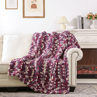 Großhandel Big Chunky Soft Chenille Garn Giant Throw Chunky Knit Decke für Home Decor