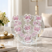 Ornement en cristal en forme de cœur de rose, collection personnalisée, décoration moderne et romantique pour la maison, cadeau pour un anniversaire de mariage ou la Saint-Valentin