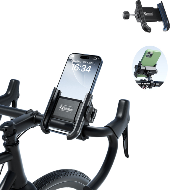 Kewig Phone Holder Adjustable Handlebar Mirror Mobile Phone Holder Motorcycle Universal Aluminum 360 Rotation Security Lock