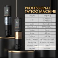 Ambitieus Soldaat Max 2400mAh Dubbele Lager Professionele Direct Drive Draadloze Tattoo Pen Machine Gun voor Artiesten Lichaamskunst