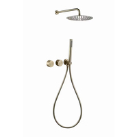 Ensemble de douche en laiton, forme ronde, avec mitigeur de salle de bain encastré pour eau chaude et froide