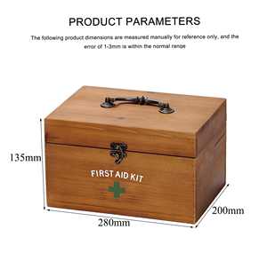 Boîte de rangement rectangulaire <span class=keywords><strong>en</strong></span> <span class=keywords><strong>bois</strong></span> massif conteneur <span class=keywords><strong>en</strong></span> gros médecine familiale organisateur compartiment trousse de premiers soins boîte à médicaments - Product Image 5