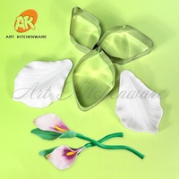 Gumpaste-Blumen-Silikon-Adernformer, Edelstahl-Fondant-Ausstecher-Set, Kuchen-Dekorations-Adernform, Zuckerpaste-Rosen-Pfingstrosen-Herstellungswerkzeug