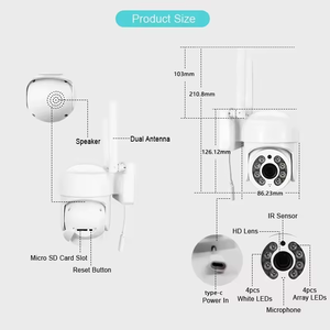1080P Mini ngoài trời PTZ <span class=keywords><strong>camera</strong></span> Home an ninh không dây Wifi giám sát 360 độ nhỏ Dome IP <span class=keywords><strong>Camera</strong></span> không thấm nước - Product Image 6