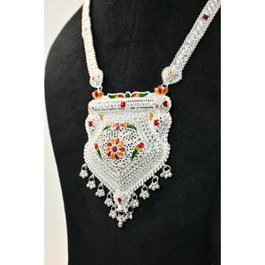 Ethnic Plaster Rani Haar Luxury Geometric Bezel Setting <b>Silver</b> <b>Choker</b> Necklace for Women's Wedding Jewelry - Product Image 5