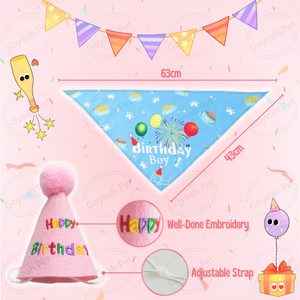 14 Pack Dog Birthday Toy Set Pet Chew Toys Squeaky Plush Dog Toy Puppy Birthday <b>Hat</b> Bandana - Product Image 6